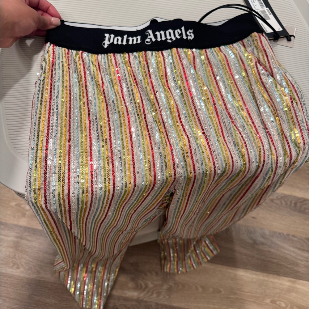 Palm Angels Multicolor Striped Kids Bottoms